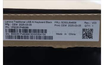 Lenovo 5D50U84658 DT_KYB Tra USB AI KB BLK_Lith