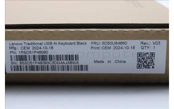 Lenovo 5D50U84660 DT_KYB Tra USB AI KB BLK_EE