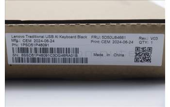Lenovo 5D50U84661 DT_KYB Tra USB AI KB BLK_Nordic