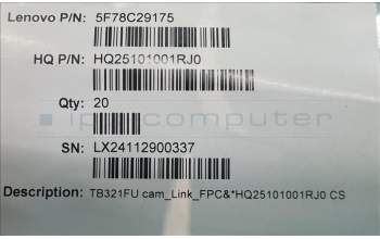 Lenovo 5F78C29175 TB321FU cam_Link_FPC&*HQ25101001RJ0 CS