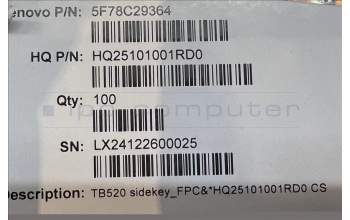 Lenovo 5F78C29364 TB520FU SideKey FPC&*HQ25101001RD0 CS