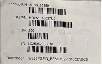 Lenovo 5F78C30359 TB336 PG PIN_BE&*HQ251010027U0 CS
