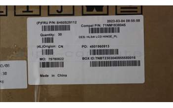 Lenovo 5H50S29112 Scharnier Scharnier R&L C 82XD PL