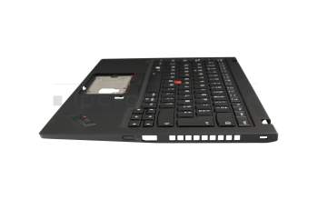 5M10Z27456 Original Lenovo Tastatur inkl. Topcase FR (französisch) schwarz/schwarz mit Backlight und Mouse-Stick