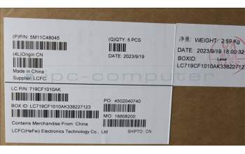 Lenovo 5M11C48045 MECH_ASM KBD W/C DEN BKLT(CHY) UKWWBK