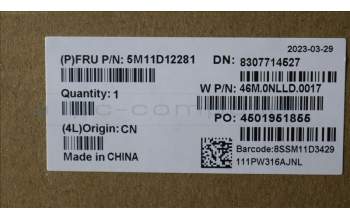 Lenovo 5M11D12281 Lenovo LCD Module,16\",WQXGA,Non-Touch,Anti-Glare,IPS,400nit,100%sRGB