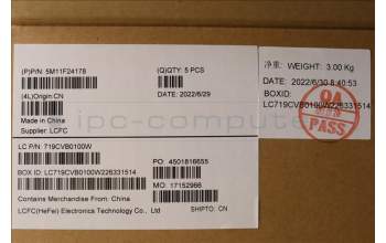 Lenovo 5M11F24178 MECH_ASM FRU KB w/Cc UK(Chi)FPR UK BK