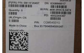 Lenovo 5M11F26457 MECH_ASM FRU KB FRA PTCcov,BK TMGWW