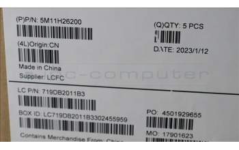 Lenovo 5M11H26200 MECH_ASM KBD C-Cov RBKLT Chicon GY