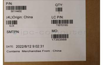 Lenovo 5M11H44092 Lenovo LCD Module, 14\", WUXGA, Non-Touch, Anti-Glare, 400nit, w/FHD RGB Camera