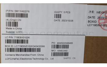 Lenovo 5M11H62276 MECH_ASM BL KB GY FPR HBW SRX