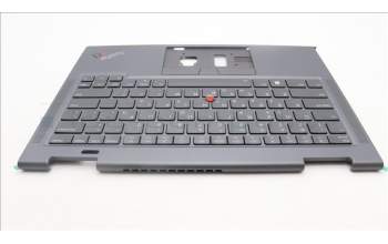 Lenovo 5M11H62424 C-Cover with keyboard, Greek, Grey, Backlight, Fingerprint, WWAN, US
