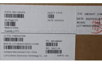 Lenovo 5M11H62478 MECH_ASM BL KB GY FPR WW RUS SRX