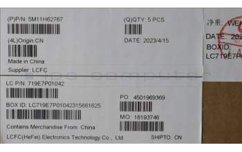 Lenovo 5M11H62767 MECH_ASM BL KB BK FPR WW ENG SRX