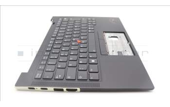 Lenovo 5M11H62775 C-Cover with keyboard, French, Black, Backlight, WWAN, US