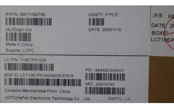 Lenovo 5M11H62795 MECH_ASM BL KB BK FPR WW HUN SRX