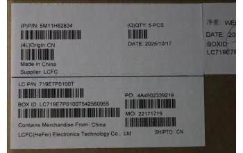 Lenovo 5M11H62834 MECH_ASM BL KB BK FPR WW RUS CHY