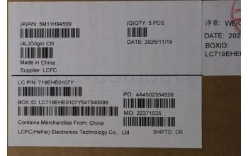 Lenovo 5M11H94509 MECH_ASM BL KB BK MG WW GER PMX