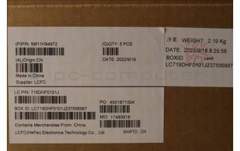 Lenovo 5M11H94972 MECH_ASM GP KBDBZL,HBW,WW,BK/GY,CHY