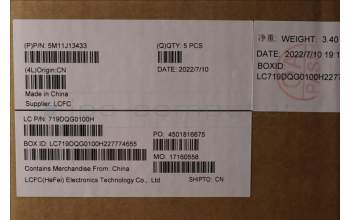 Lenovo 5M11J13433 MECH_ASM KBD BZL,WL,FPR,BK,SRX,SPA