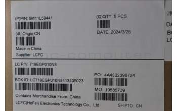 Lenovo 5M11L59441 MECH_ASM BL KB BK WW BRL CHY