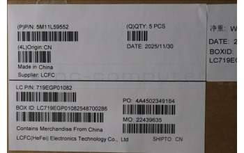 Lenovo 5M11L59552 MECH_ASM BL KB BK WW SWS TRI