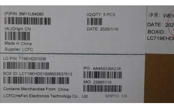 Lenovo 5M11L64080 MECH_ASM KBD W C ARA BKLT PMX US BK