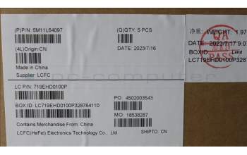 Lenovo 5M11L64097 MECH_ASM KBD W C DEN BKLT LTN UK BK