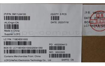 Lenovo 5M11L64100 MECH_ASM KBD W C ENG BKLT LTN US BK