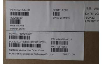 Lenovo 5M11L64103 MECH_ASM KBD W C EST BKLT LTN UK BK