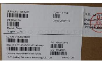 Lenovo 5M11L64202 MECH_ASM KBD W C BUL BKLT LTN WW UK BK