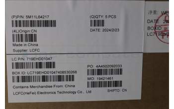 Lenovo 5M11L64217 MECH_ASM KBD W C EST BKLT LTN WW UK BK