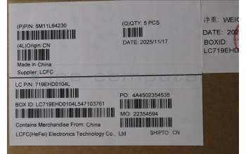 Lenovo 5M11L64230 MECH_ASM KBD W C GER BKLT PMX WW UK BK