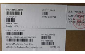 Lenovo 5M11L64268 MECH_ASM KBD W C RUS BKLT LTN WW US BK