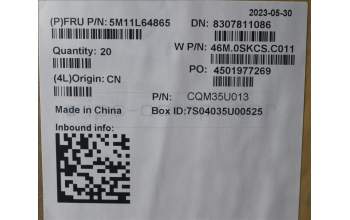 Lenovo 5M11L64865 MECH_ASM FRU C COVER ASM WFC YG BK