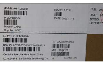 Lenovo 5M11L85684 MECH_ASM KB BK MG EURO ENG LTN