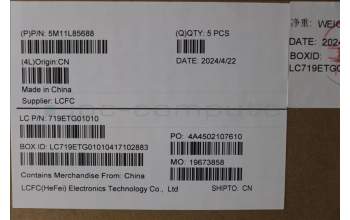 Lenovo 5M11L85688 MECH_ASM KB BK MG FRA CHY