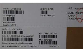 Lenovo 5M11L92258 MECH_ASM FRU KB CCV GER (LTN) UK BK