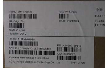 Lenovo 5M11L92337 MECH_ASM FRU KB CCV THAI (CHY) US BK