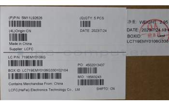 Lenovo 5M11L92626 MECH_ASM FRU KB CCV IND ENG BL CHY US BK