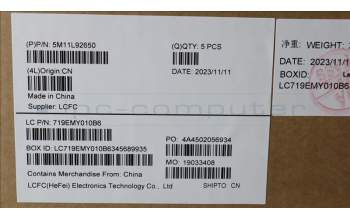 Lenovo 5M11L92650 MECH_ASM FRU KB CCV ENG BL (CHY) US AG