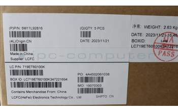 Lenovo 5M11L92816 MECH_ASM KBD w/CVR BUL BL (SUN) UK BK