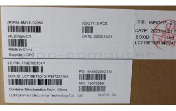 Lenovo 5M11L92956 MECH_ASM KBD Cc ARA BL (SUN) US WWAN BK