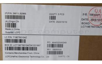 Lenovo 5M11L92966 MECH_ASM KBD Cc BUL BL (CHY) UK WWAN BK