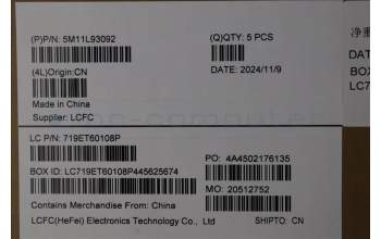 Lenovo 5M11L93092 MECH_ASM KBD Cc UK BL (SUN) UK WWAN BK