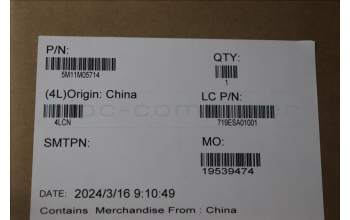 Lenovo 5M11M05714 Lenovo LCD Module, 16\", WUXGA, Non-Touch, Anti-Glare, IPS, 400nit, 100%sRGB, w/FHD&IR Hybrid Camera