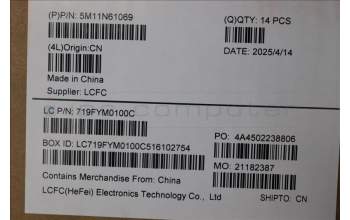 Lenovo 5M11N61069 Lenovo LCD Module, 14\", WUXGA, Touch, Anti-Glare, IPS, 500nit, 100%SRGB, Black, W/FHD RGB+IR Camera