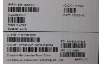 Lenovo 5M11N61073 Lenovo LCD Module, 14\", 2.8K, Non_Touch, Anti-Glare, Anti-reflection, Anti-smudge, OLED, 500nit, 100%DCI-P3, Black, W/FHD RGB+IR Camera