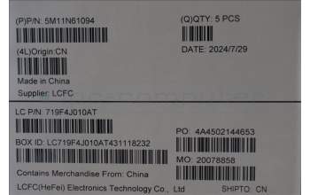 Lenovo 5M11N61094 MECH_ASM GRP_KBD_BZL_GRE_WL_DB_CHY