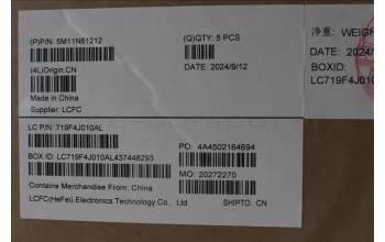 Lenovo 5M11N61212 MECH_ASM GRP_KBD_BZL_LA SPA_WW_DB_LTN